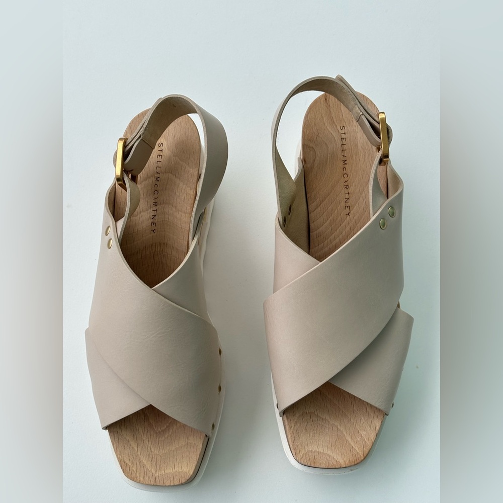 Stella McCartney Beige Cross-Strap Sandals